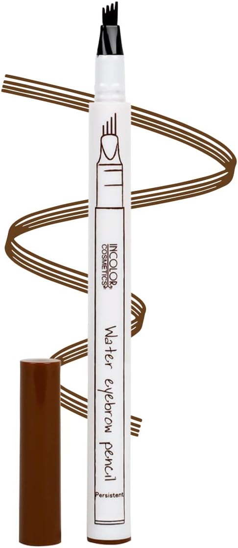IC083 4 Forked Long Lasting Fashion Eyebrow Pencil | With Precision Applicator | Micro-Fork Tip, Fine Sketch | Smudge-proof Long Wear Natural Looking (Brown)