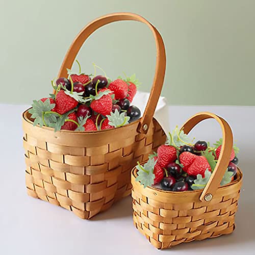 Cabinahome Fake Strawberry Cherries Lemon Slices Fruits Set（70 Pcs Set 40 Simulation Fake Cherries 10 Artificial Lemon Slice 20Pcs Fake Strawberry For Craft #TOP1