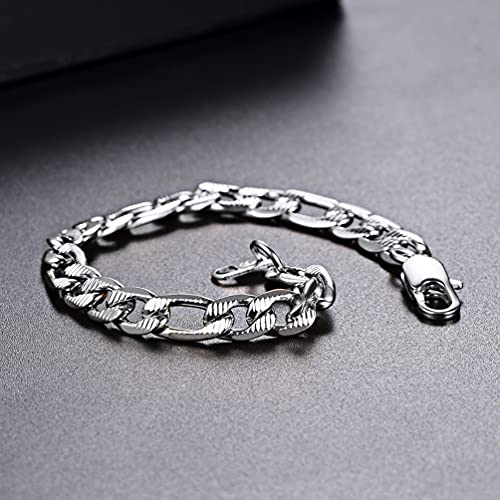 Prosteel Hollow Figaro Bracelet 7Mm 8.7" Curb Chain Link Vintage Elegant Stainless Steel Bracelet #TOP5
