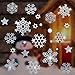Meijubol 114 Schneeflocken Fensterbilder 4 Blätter Weihnachten Fenstersticker Abnehmbare Fensterdeko Wiederverwendbare Weiß Weihnachtsdeko Aufkleber PVC Selbstklebende Fenster Weihnachts Dekoration