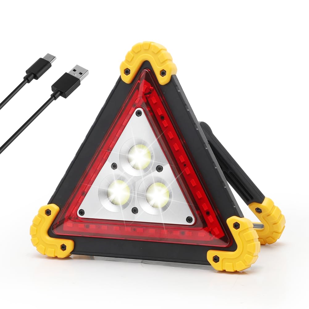 Triangolo Di Sicurezza LED Auto, Pieghevole, Impermeabile IP65, 4 Modalità Di Luce, Triangolo Segnalazione Per Emergenze, Incidenti, Riparazione Auto, Camion, Officina, Campeggio