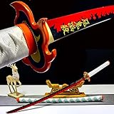 HERO SWORD Handmade 1095 High Carbon Steel Demon Slayer Katana Sword Rengoku Kyoujurou Cosplay Knife Sharp Japanese Anime Sword Real Weapon