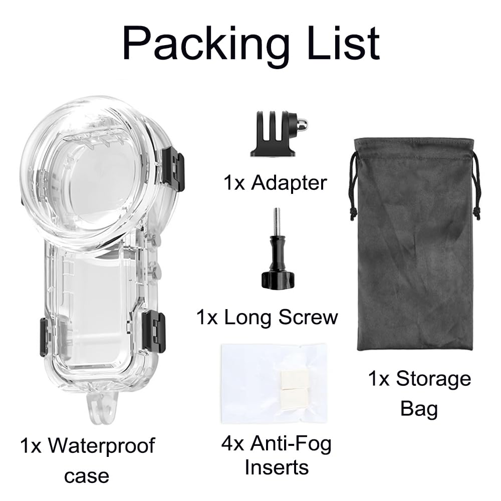 Honbobo Waterproof Case For Insta360 X5, 60M Invisible Dive Case Underwater Housing Case Protective Case Accessories For Insta360 X5