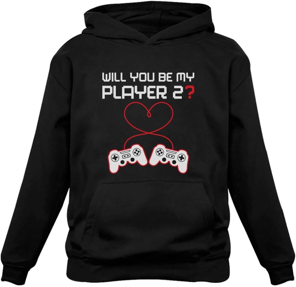 Tstars Video Gamer Valentines Day Sweatshirt Controllers Heart Be My Player 2 Hoodie