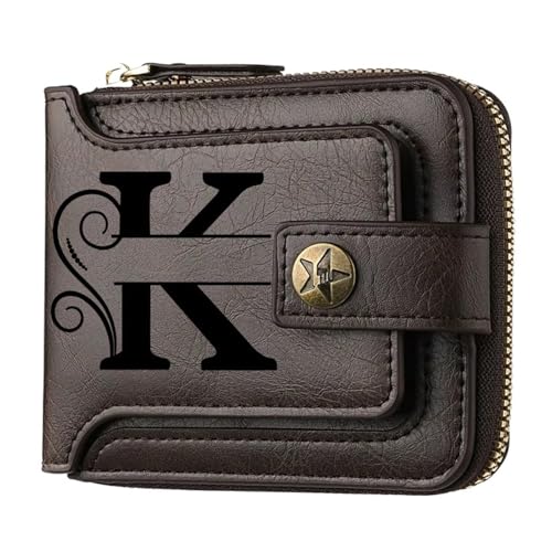 Portefeuille personnalisé hommes en cuir marron gravé