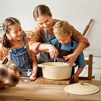 Overmont Enameled Cast Iron Dutch Oven - 7QT Pot with Lid Cookbook & Cotton Potholders - Heavy-Duty Cookware for Braising, Stews, Roasting, Sourdough Baking Cream White — image 8