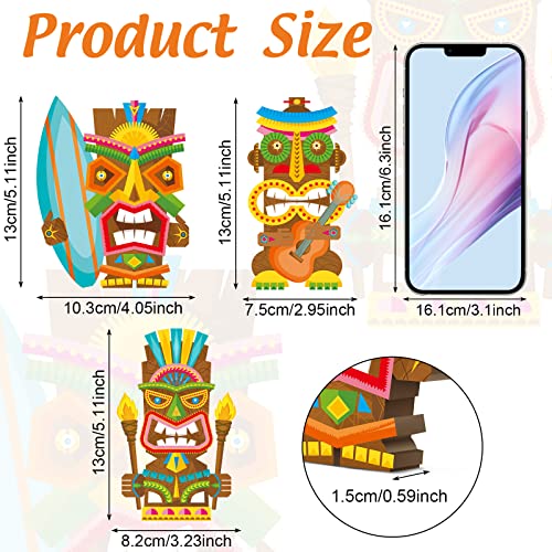 3 Pieces Tiki Bar Table Centerpieces Tropical Hawaiian Table Decoration Aloha Party Wooden Sign Summer Themed Decorations Colorful Farmhouse Table Sign For Birthday Housewarming Welcome Party #TOP5