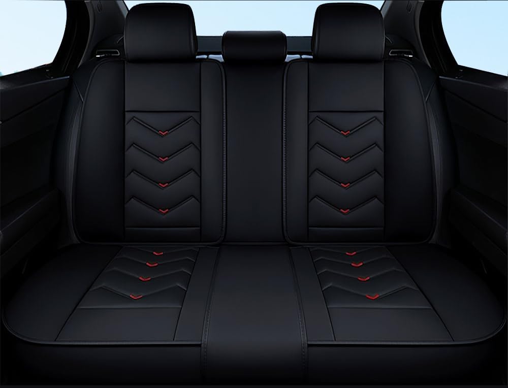 Car Seat Covers Rear Seat Coverss, Premium Nappa Leather Car Seat Cover, Stylish Sport Seat Covers， Automobile Seat Cover Sets.(Standard 2 Seats/Beige)