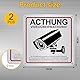 Zikenis 2 Stück Achtung Videoüberwachung Schild,mit DSGVO Hinweis,Schilder Aufkleber Videoüberwachung,Schilder Kameraüberwachung,15×15cm Starke Folie selbstklebend Warnschild