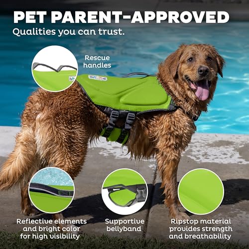 Outward Hound Dawson Swim Green Dog Life Jacket, Medium - Thumbnail 5
