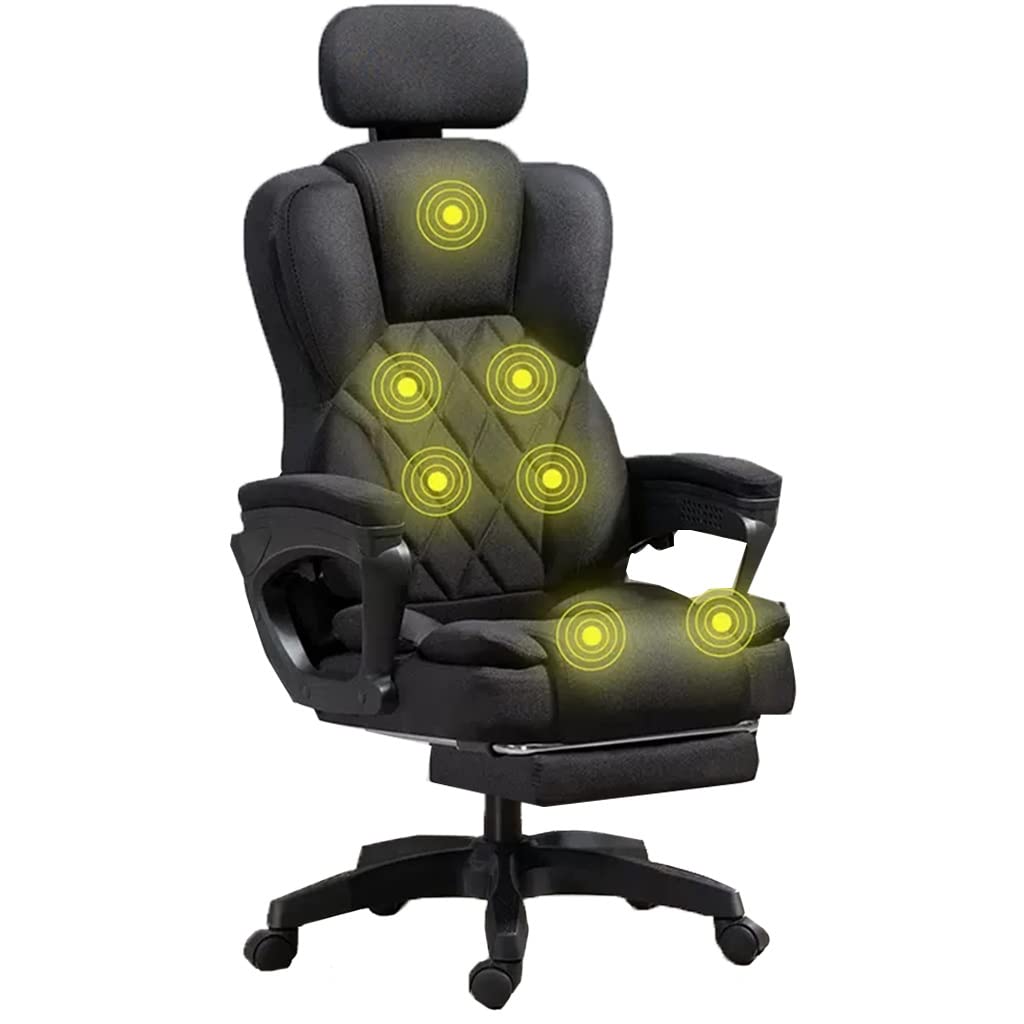 SVFOEBJM Heated Massage Office Chair with Footrest and Lumbar Support - Ergonomic Swivel Desk Chair for Work and Home Office