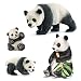 Liberty Imports Cute Giant Panda Family Toy Figures with Cubs - Safari Zoo Animals Plastic Figurines - Educational Detaild Gift Set for Kids Children (4 Pieces)