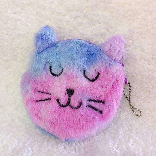 5 Pcs Mini Plush Cute Cartoon Animal Change Purse Unicorn Coin Purse Cat Change Bag Key Pendant Bag For Girls Birthday Gifts Party Favors #TOP4