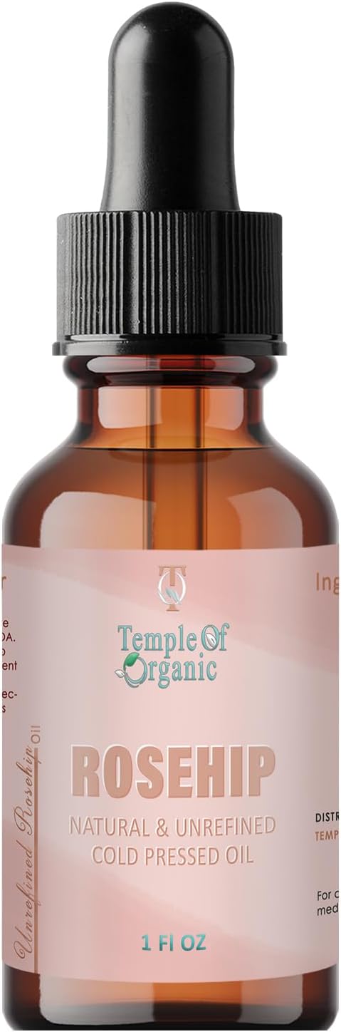 ROSEHIP OIL 1 oz Pure Unrefined Cold Pressed Hair Regrowth Body Skin Nails