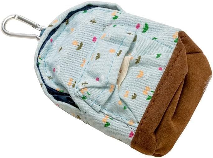 Mini Backpack Coin Purse, Canvas Key Chain Wallet, Floral Design Zipper Pouch, Coin Purses and Pouches (Blue)