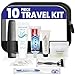 Trektote Travel Toiletry Kit For Men And Women – 10 Piece Set of Travel Size Toiletries, TSA Compliant, Includes Body Wash, Deodorant, Shaving Cream And Razor, Oral Care, Reusable Toiletry Bag & More