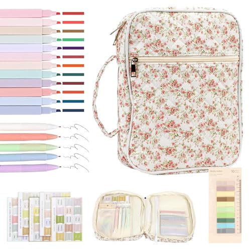 De Biblia - de Iglesia con Asa | Estuche para Mujer con Cremallera y Accesorios de Estudio,para Estudio Cristiano Transporte y Viaje