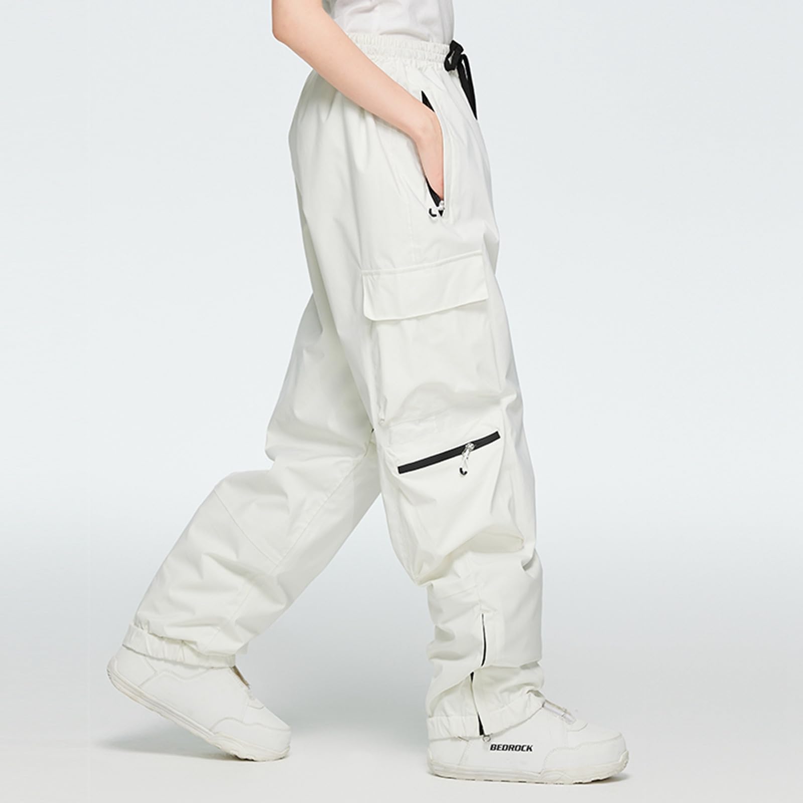 Sunnyuk Pantaloni da Neve Uomo Tuta da Neve Snowboard Pantaloni Impermeabile Invernale Pantalone Taglie Forti Curvy Salopette Termici Sci Elasticizzati Montagna