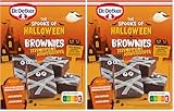 DR. OETKER - Kit de Brownies de Halloween, Preparado de Brownies de Chocolate, Decoración para Halloween, Incluye Mezcla para Hornear + Lápiz Pastelero + Ojos de Azúcar (Paquete de 2)