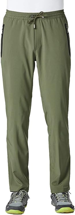 YSENTO Mens Track Pants Quick Dry Lightweight Joggers Athletic Hiking Pants Zipper Pockets