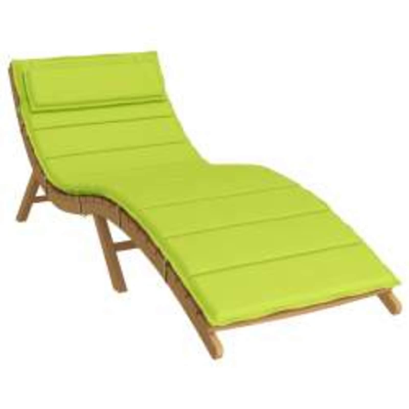 Coussin de jardin rectangulaire vert et déperlant avec mousse haute densité pour chaise longue