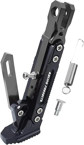 Miniatura 23 de Caballete de motocicleta universal ajustable con soporte lateral para pie, caballete de estacionamiento para motocicleta eléctrica, soporte lateral