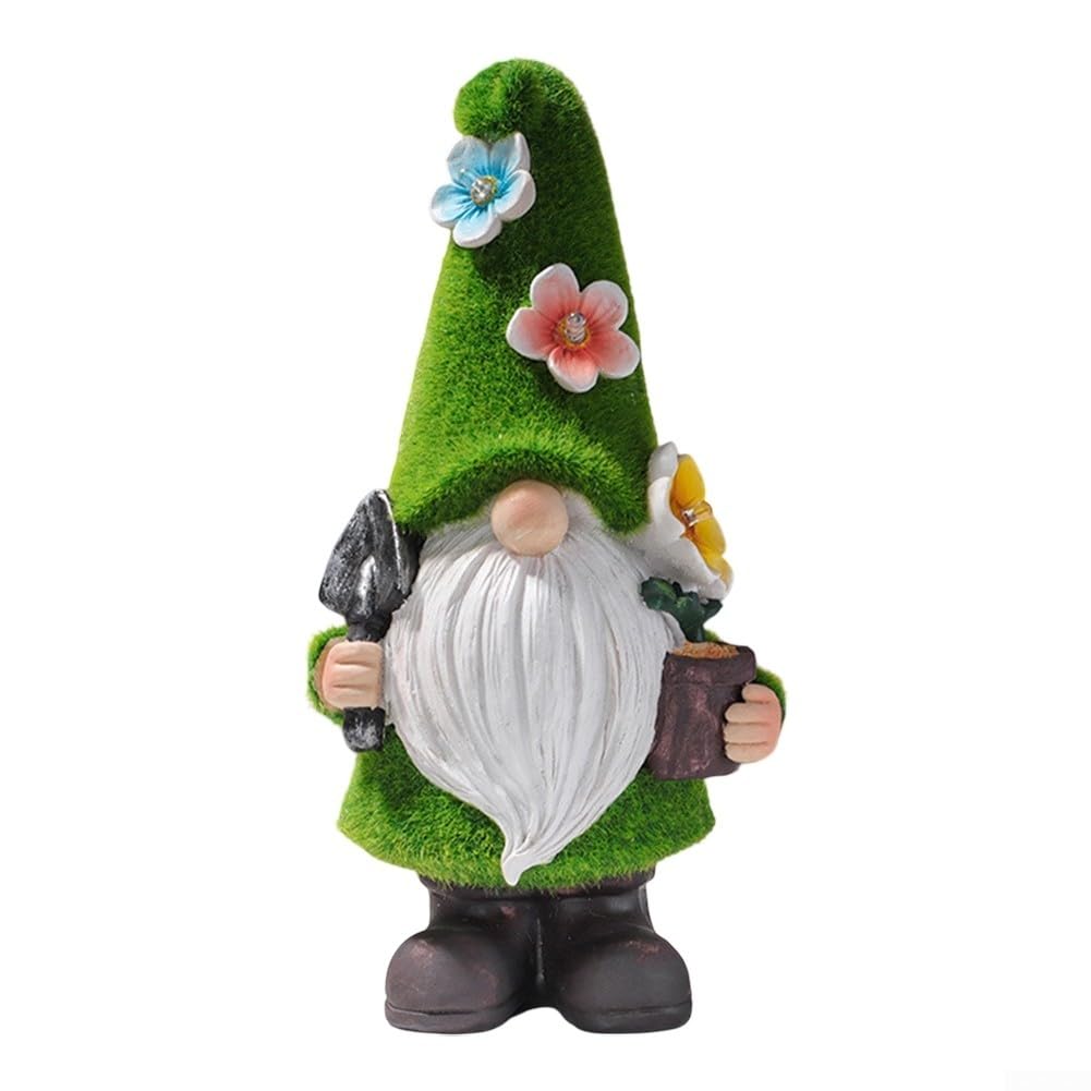 Decorazione variopinta del giardino della statua nana solare | Alimentazione solare, accensione automatica al crepuscolo, 3 stili affascinanti, struttura in resina