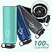 BUZIO Double Wall Stainless Steel Sports Water Bottle, BPA-Free Flex Cap and Straw Lid, 40 Ounces, Mint