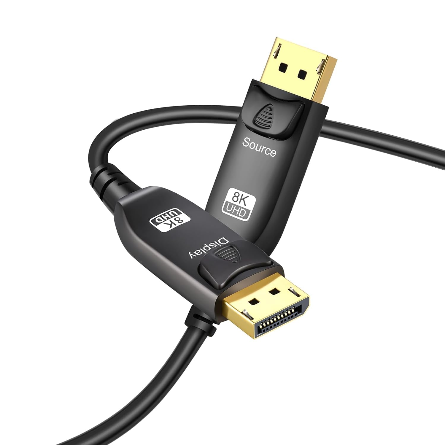 8K Glasfaser DisplayPort 1.4 Kabel, High Speed 32,4Gbit/s DP Kabel 15M | Ultra HD 8K@60Hz/ 4K@144Hz, Optisches Glasfaserkabel Kompatibel mit HDCP 3D für Gaming und PC Monitor, OD:4,0MM