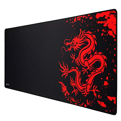 Image of JIALONG Gaming Mouse Pad Large Size 35.4x15.7 inches Extended Desk Mousepad with Personalized Design for Laptop, Computer PC - Red Dragon