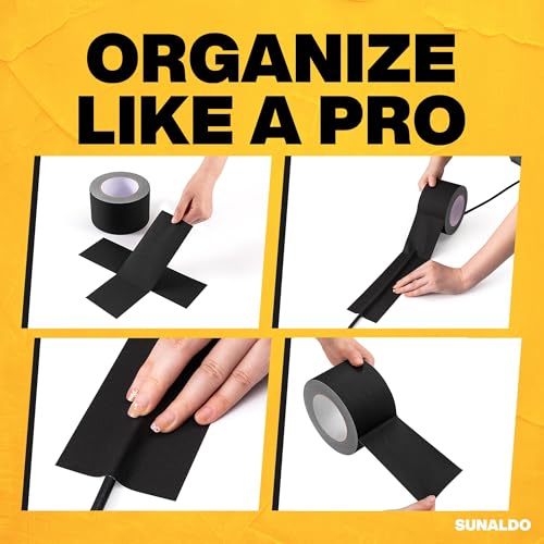 Image of Gaffers Tape Heavy Duty, Easy to Rip, Residue-Free Professional Grade Floor Tape for Electrical Cords, Matte Finish Non Reflective, Weather Resistant (1, Black, 3 inch x 30 Yards)