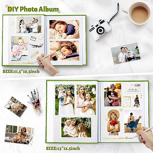 Image of Artfeel Photo Album Self Adhesive Scrapbook,Large Photo Book for 4x6,5x7,8x10 Pictures,DIY Album for Baby Wedding Family Travel Birthday,with Metallic Pen and Scraper
