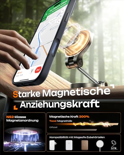 TOCOL für iPhone 17 Pro Max Hülle, Kompatibel mit MagSafe, Schwarz – Ansicht 5