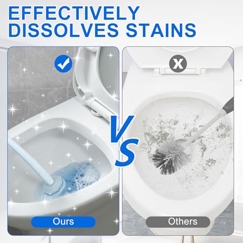 60pcs Disposable Toilet Bowl Wand Refills for Clorox,Replacement Brush Heads Compatible With Most Toilet Bowl Wand Refill System,Upgrade Fiber Cleaner Heads for Closestool Cleaning