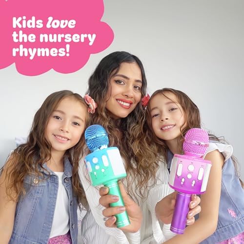 Move2Play, Kids Karaoke Microphone | Includes Bluetooth & 15 Pre-Loaded Nursery Rhymes | Birthday Gift for Girls, Boys & Toddlers | Girls Toy Ages 3, 4-5, 6+ Years Old - 1