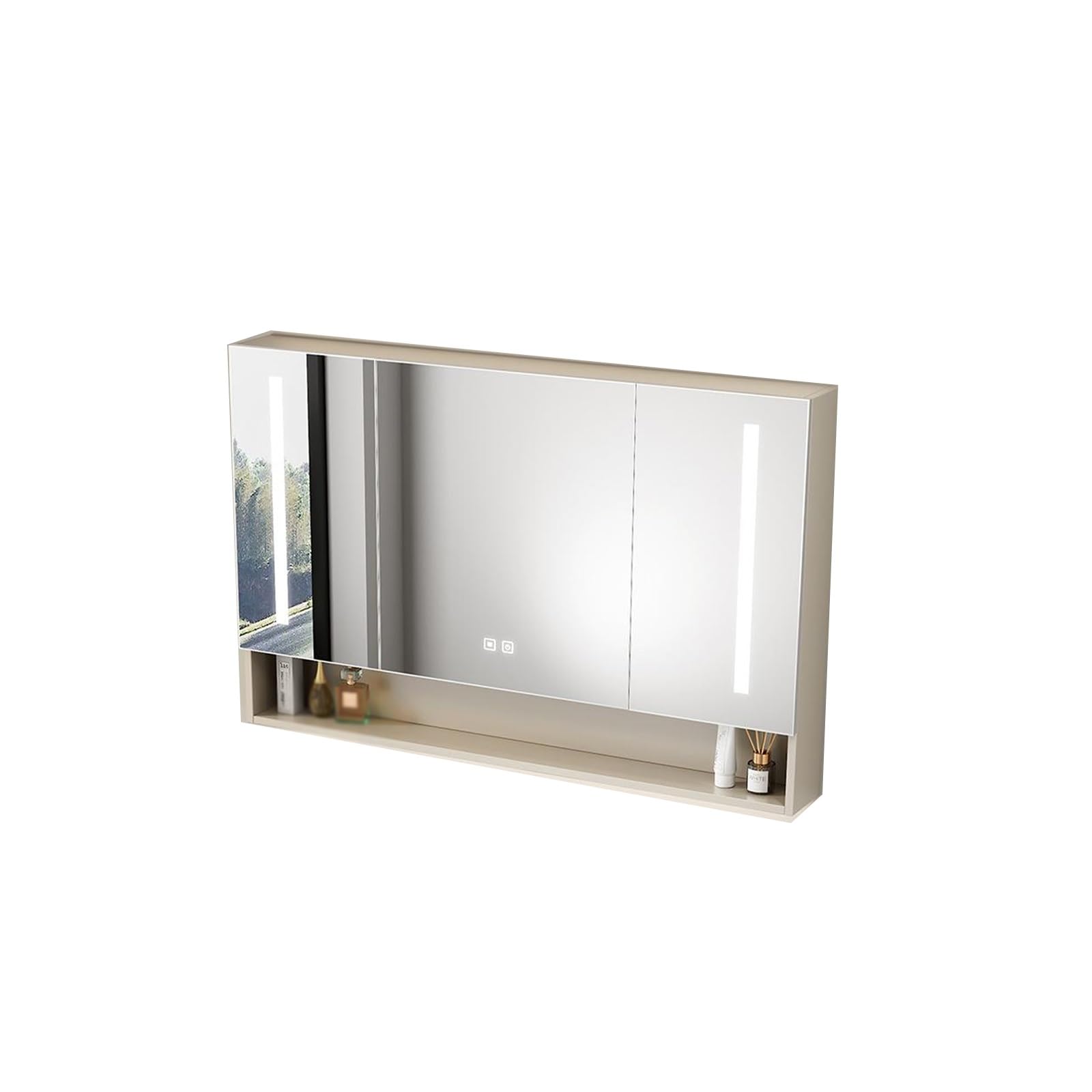 Armadietto da parete a specchio per medicinali Smart Touch Beauty Storage resistente alla pressione e non deformabile con ripiani Organizer da bagno elegante e funzionale