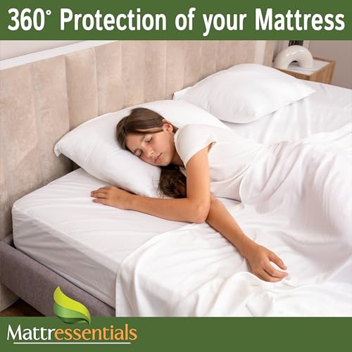 Zippered Twin XL Mattress Protector (11"-13" Depth) - Bed Bug Waterproof Mattress Cover, Premium Quality Hypoallergenic Encasement White