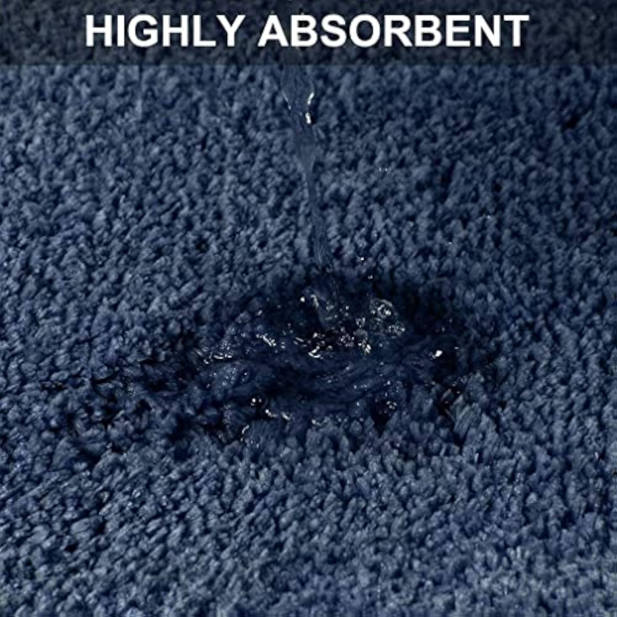 Microfiber Bathroom Rugs, Soft and Absorbent, Navy