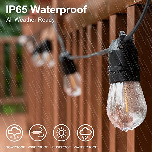 alitade 96FT LED Outdoor String Lights with Dimmer & Timer, Shatterproof IP65 Waterproof Patio Lights for Christmas, Party, Wedding Decoration - Image 4