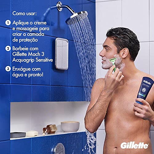 Gillette Creme de Barbear Rosto e Corpo com Aloe Vera, Ideal para Barbear com um Aparelho de Barbear