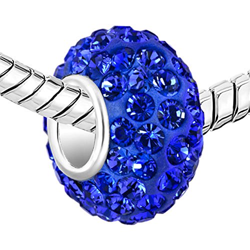CharmsStory Sterling Silver Blue Simulated Birthstone Synthetic Crystal Charms Beads Charms For Bracelets2