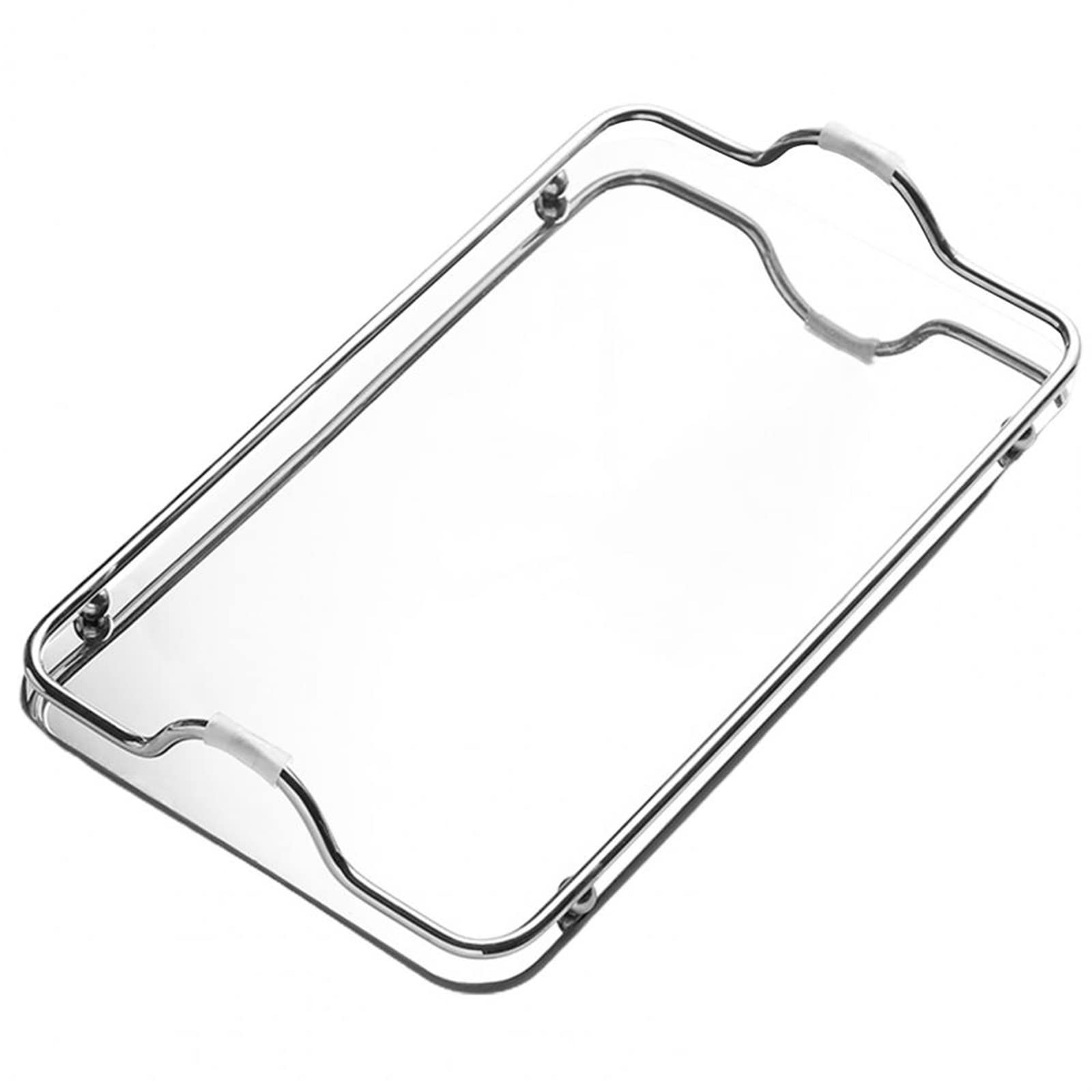 JINGYAN Breakfast Trays Decorative Tea Tray,Large Rectangle with Handle, Gold/Silver Serving Trays,Coffee Table Decor(Silver)