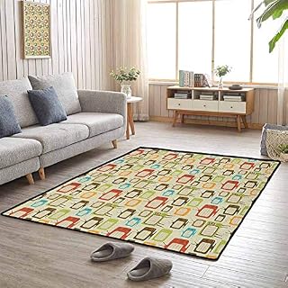 Indoor Area Rug, Durable Non Skid Rug Area Silky Smooth Rugs for Indoor