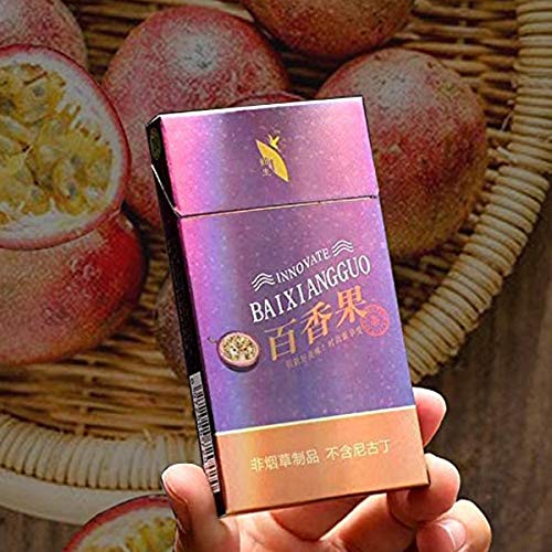 Green Tea Herbal Cigarettes Menthol Fruit Tea Smoke, Black Tea Jasmine Tea Chinese Herbal Cigarettes Tobacco-Free Nicotine-Free, Cigarette Substitutes(Passion Fruit, 1 Pack)