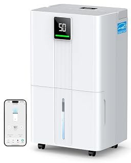 6000 Sq.Ft Most Efficient Energy Star 2025 Wi-Fi Dehumidifier, Max 100 Pint Smart Compressor Dehumidifier for Basement with Drain Hose, Intelligent Humidistat, Auto Defrost for Bedroom, Home, Bathroom - Amazon product rated Grade A