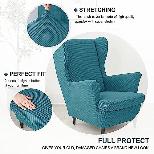 Fundas protectoras para reposapiés elásticas y sillón orejero 5