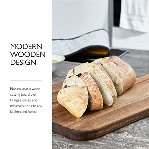 Cole & Mason Barkway Medium Chopping Board with Handle, Acacia Wood Double Sided Wooden Board/Cutting Board/Serving Board, (L) 460 mm x (W) 270 mm x (D) 20 mm, Not Dishwasher Safe - Image 5