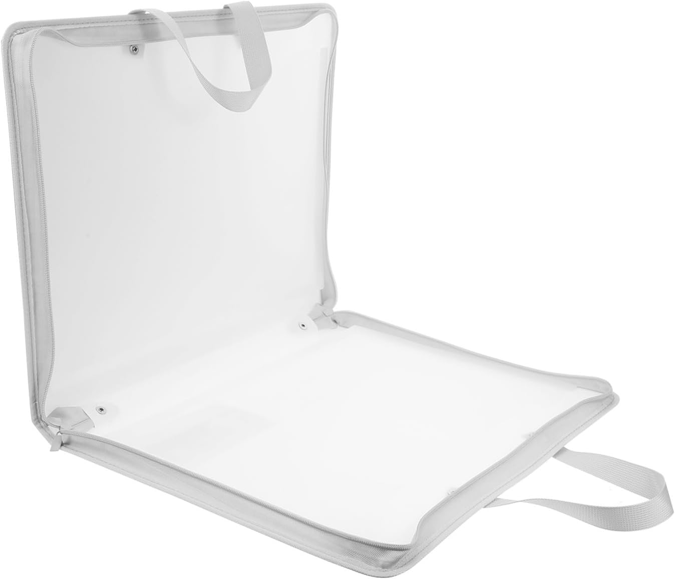 KALLORY Artwork Portfolio Folder Handheld File Bag White 8k Sketch Paper Storage Tote for Art Students Exam Paper Pouch Portable