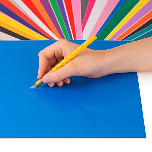 Vinyl Sheets 40 Pack 12” x 12” Premium Permanent Self Adhesive Vinyl Sheets for Craft Cutters,Printers,Letters,Decals (35 Color)