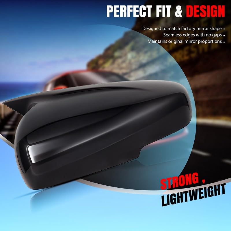 Image of OTO2EYE Batman Style Car Side Mirror Cover Cap Compatible for Toyota Glanza, ABS Material, Black, Auto Accessories